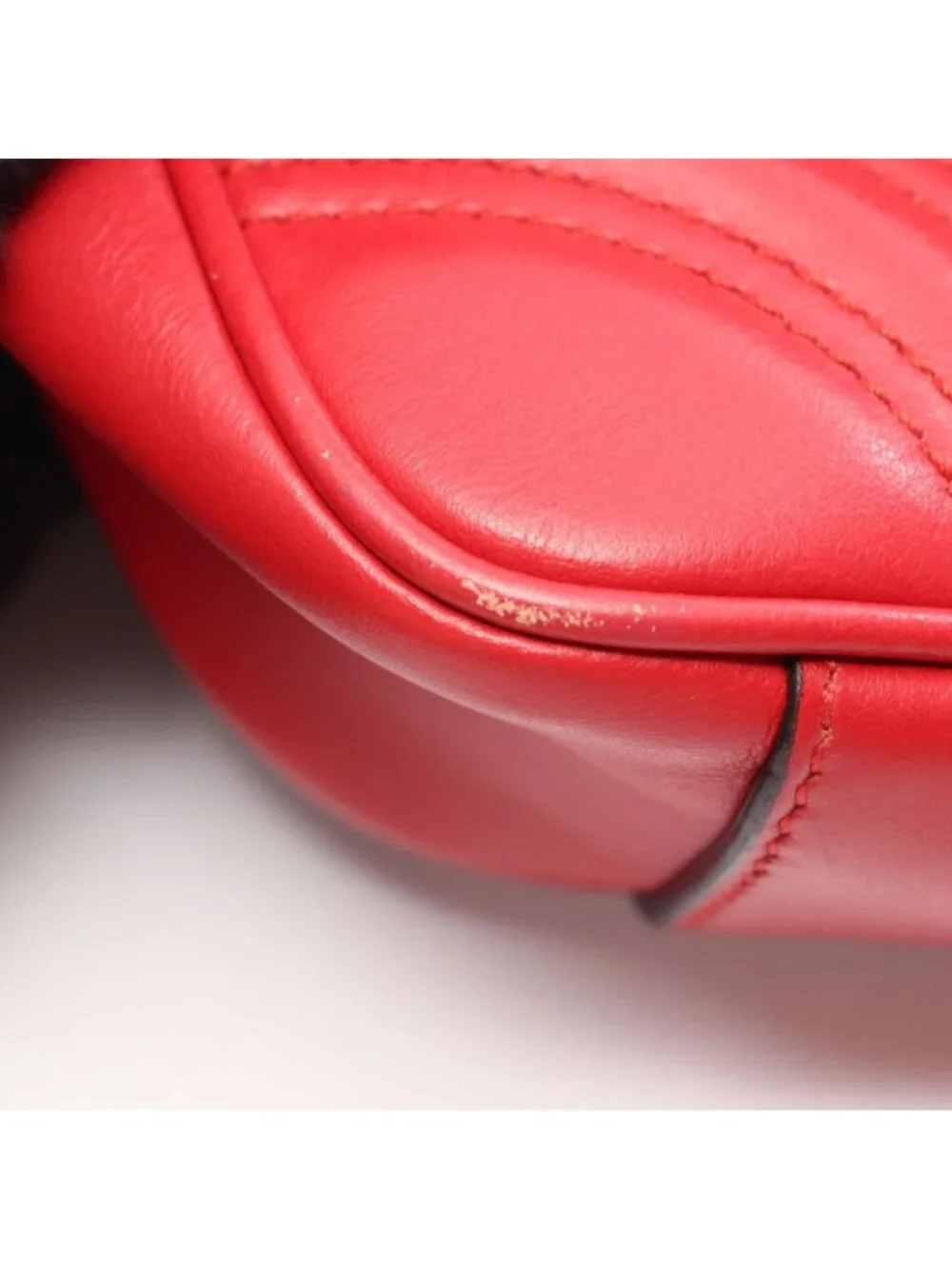 Gucci Shoulder Bag GG Marmont Red Leather
